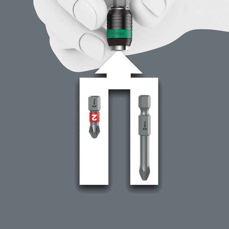 Produktbild: Wera Kompakt Turbo Imperial 1 05057483001 Bit-Set 19teilig 1/4\" (6.3 mm) inkl. Bithalter-Schraubendreher, inkl. Drehmoment-Adapter