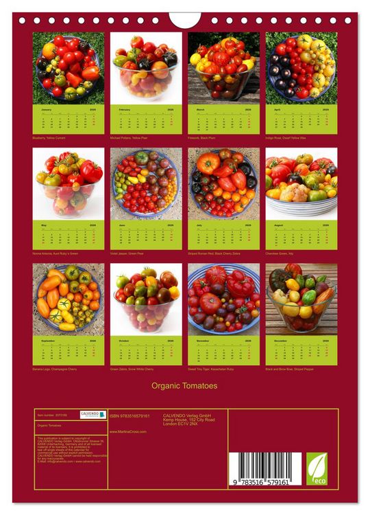 Produktbild: Organic Tomatoes (Wall Calendar 2026 DIN A4 portrait), CALVENDO 12 Month Wall Calendar