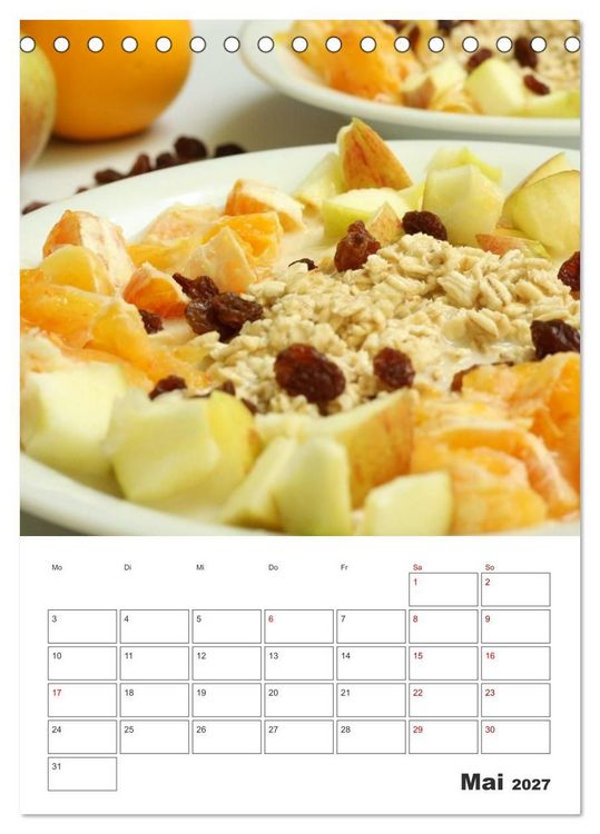 Produktbild: S&uuml;&szlig;e Haferflocken mit Obst (Tischkalender 2027 DIN A5 hoch), CALVENDO Monatskalender