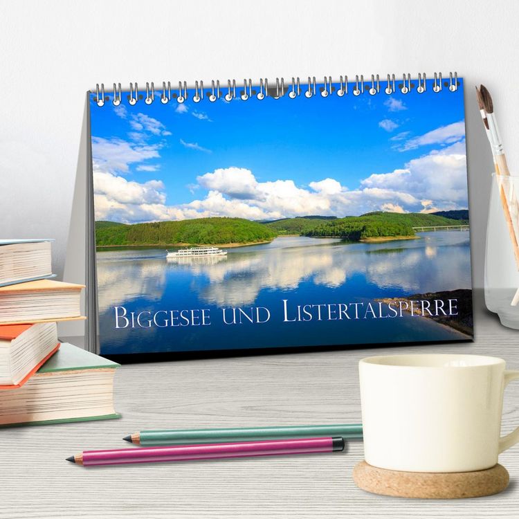 Produktbild: Biggesee und Listertalsperre (Tischkalender 2026 DIN A5 quer), CALVENDO Monatskalender