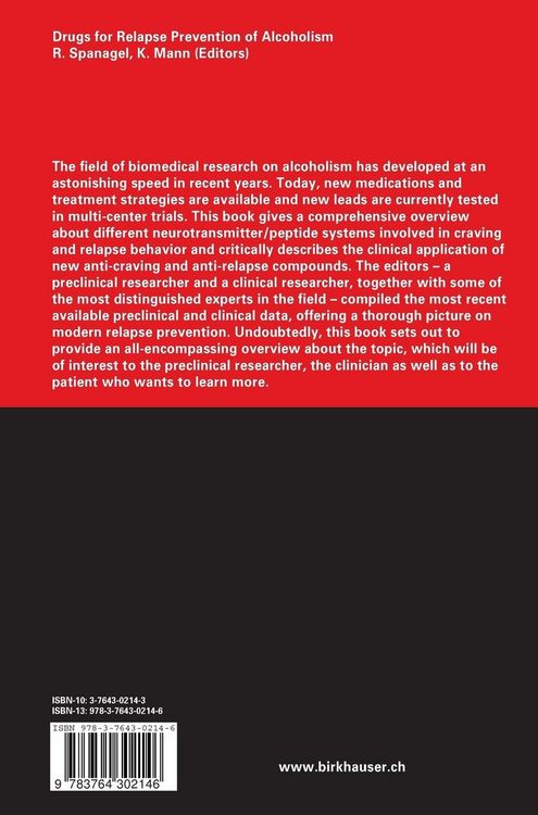Produktbild: Drugs for Relapse Prevention of Alcoholism