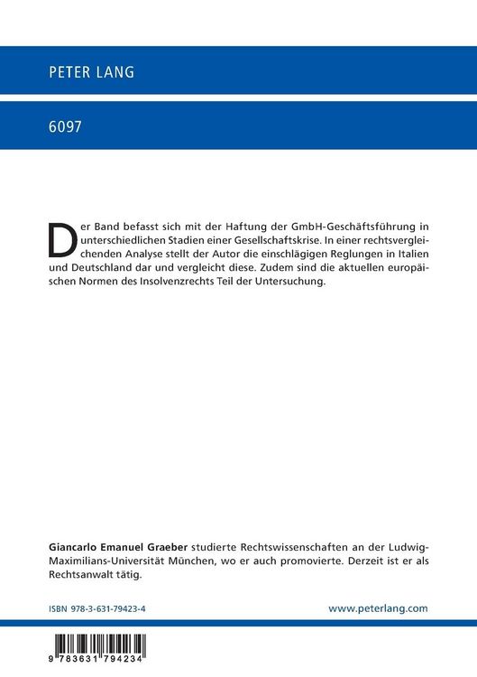 Produktbild: Die Steuerungsfunktion der Gesch&auml;ftsf&uuml;hrerhaftung in der Krise der GmbH