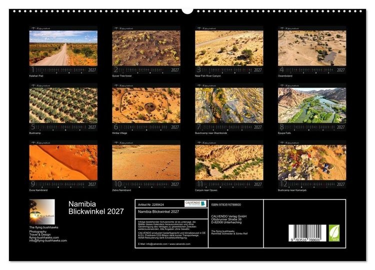 Produktbild: Namibia Blickwinkel 2027 (hochwertiger Premium Wandkalender 2027 DIN A2 quer), Kunstdruck in Hochglanz
