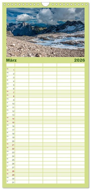 Produktbild: Familienplaner 2026 - Traumlandschaft Werdenfelser Land - Teil I mit 5 Spalten (Wandkalender, 21 x 45 cm) CALVENDO
