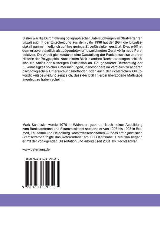 Produktbild: Polygraphie im deutschen Strafverfahren