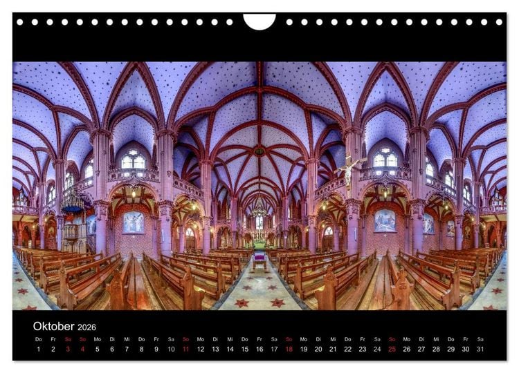 Produktbild: Kapellen, Kirchen und Kathedralen 2026 (Wandkalender 2026 DIN A4 quer), CALVENDO Monatskalender