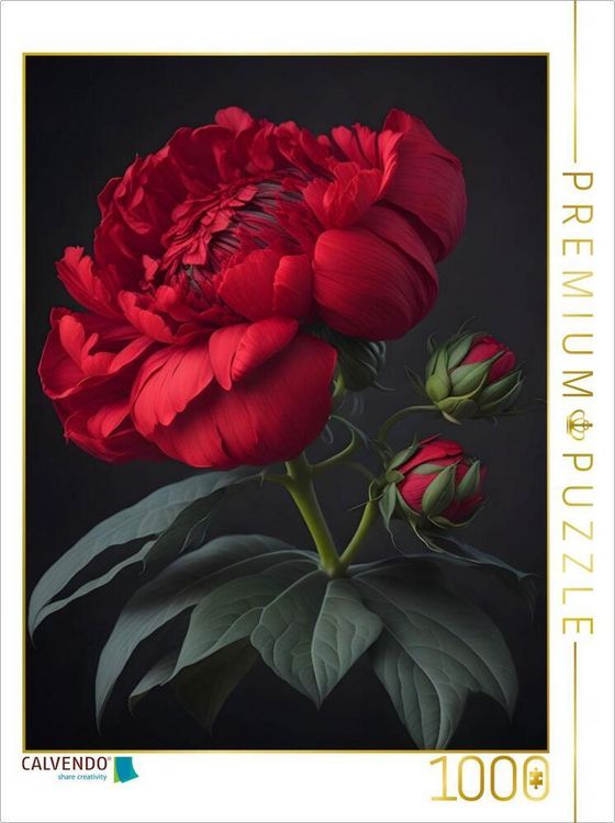 Produktbild: CALVENDO Puzzle Rote Phantasieblume | 1000 Teile Lege-Gr&ouml;&szlig;e 64x48cm Foto-Puzzle f&uuml;r gl&uuml;ckliche Stunden
