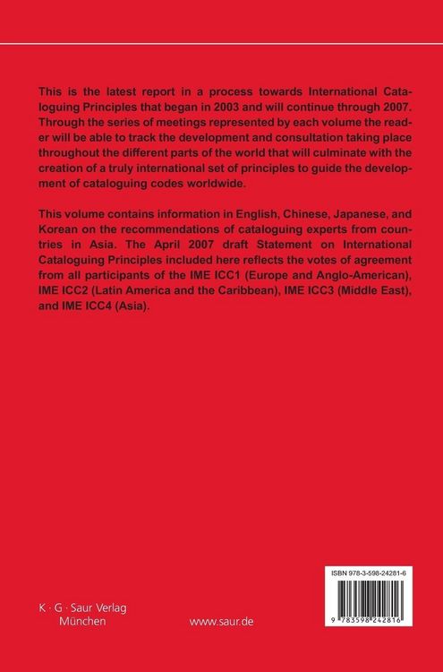 Produktbild: IFLA Cataloguing Principles: Steps towards an International Cataloguing Code, 4