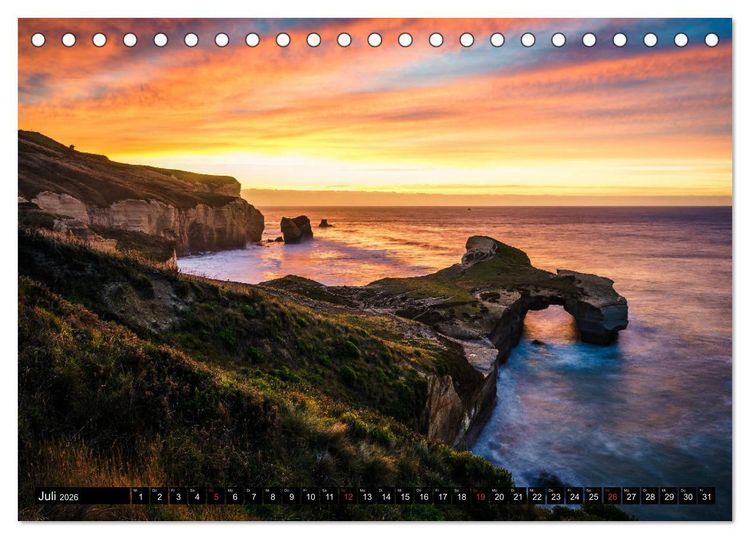 Produktbild: Neuseeland - Die sch&ouml;nsten Orte der Nord- und S&uuml;dinsel (Tischkalender 2026 DIN A5 quer), CALVENDO Monatskalender