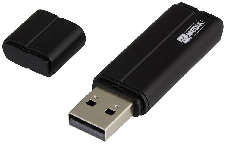 Produktbild: MyMEDIA My USB 2.0 Drive 8GB USB-Stick 8GB Schwarz 69260 USB-A (USB 2.0)