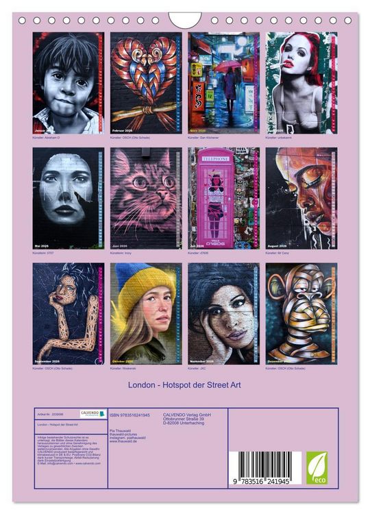 Produktbild: London - Hotspot der Street Art (Wandkalender 2026 DIN A4 hoch), CALVENDO Monatskalender
