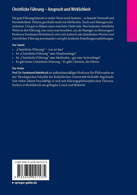 Produktbild: Christliche F&uuml;hrung - Anspruch und Wirklichkeit