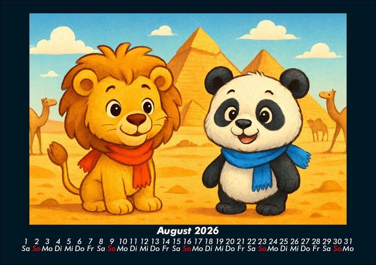 Produktbild: Buschi und Pippin - Reise zu den Weltwundern 2026 Fotokalender DIN A5