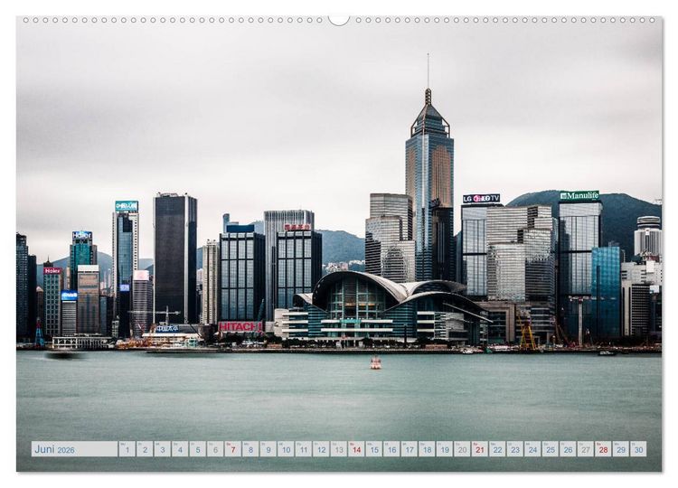 Produktbild: HONGKONG Skyline und Stadtleben (hochwertiger Premium Wandkalender 2026 DIN A2 quer), Kunstdruck in Hochglanz