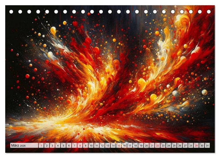 Produktbild: Action Painting: Die Energie der Gef&uuml;hlslandschaften (Tischkalender 2026 DIN A5 quer), CALVENDO Monatskalender