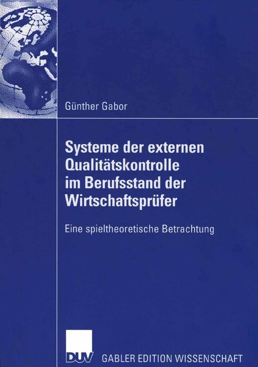 Produktbild: Systeme der externen Qualit&auml;tskontrolle im Berufsstand der Wirtschaftspr&uuml;fer