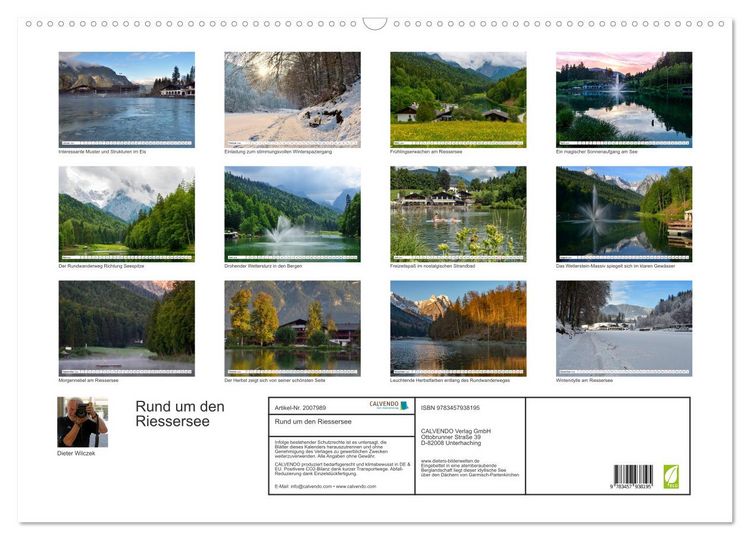 Produktbild: Rund um den Riessersee (Wandkalender 2026 DIN A2 quer), CALVENDO Monatskalender