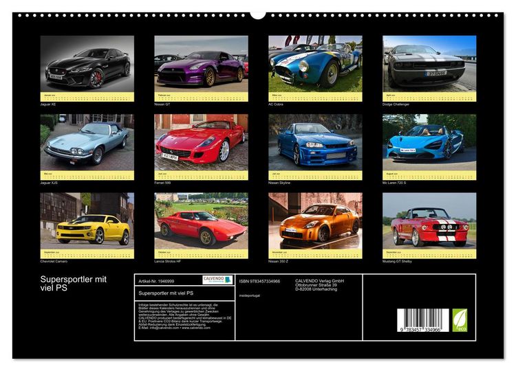Produktbild: Supersportler mit viel PS (hochwertiger Premium Wandkalender 2026 DIN A2 quer), Kunstdruck in Hochglanz