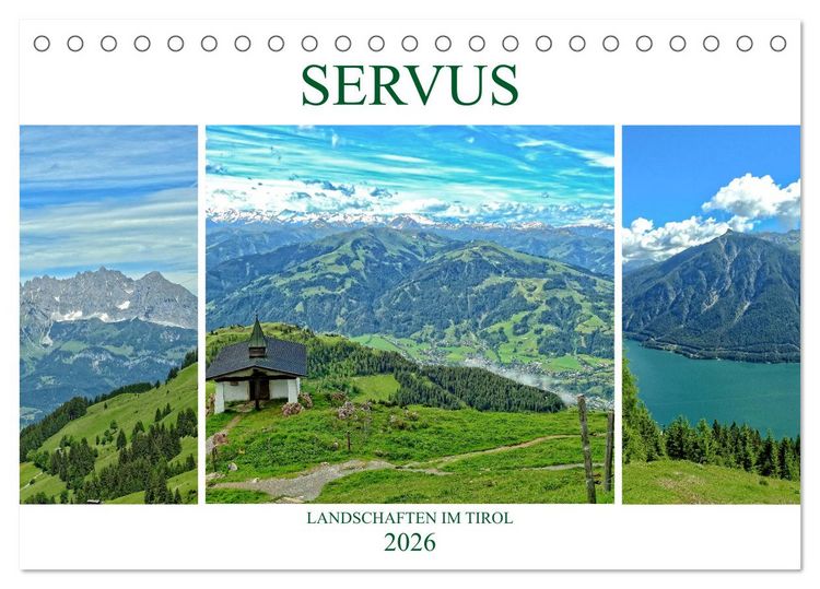 Produktbild: Servus. Landschaften im Tirol (Tischkalender 2026 DIN A5 quer), CALVENDO Monatskalender