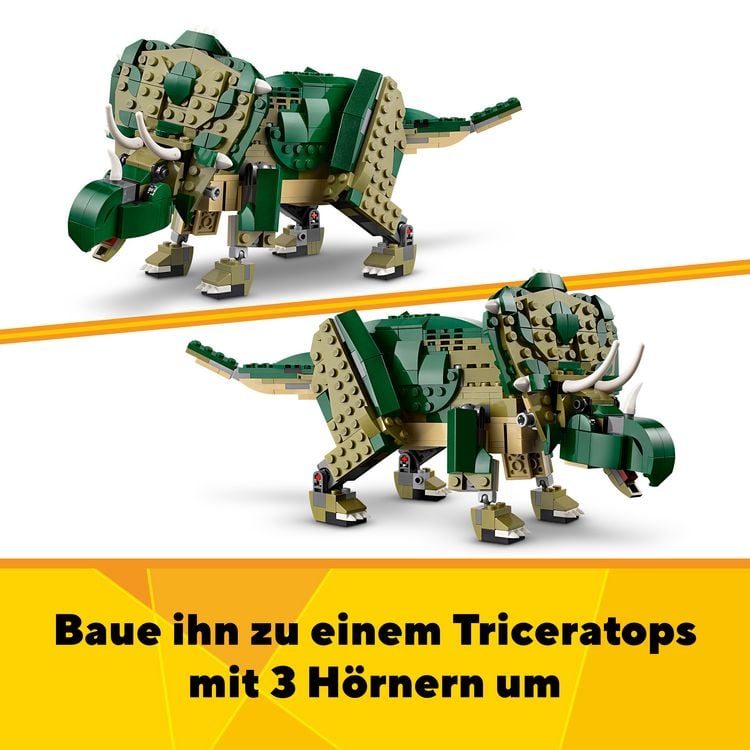 Produktbild: LEGO Creator T.Rex, 3-in-1-Dino, Triceratops und Pterodaktylus 31151