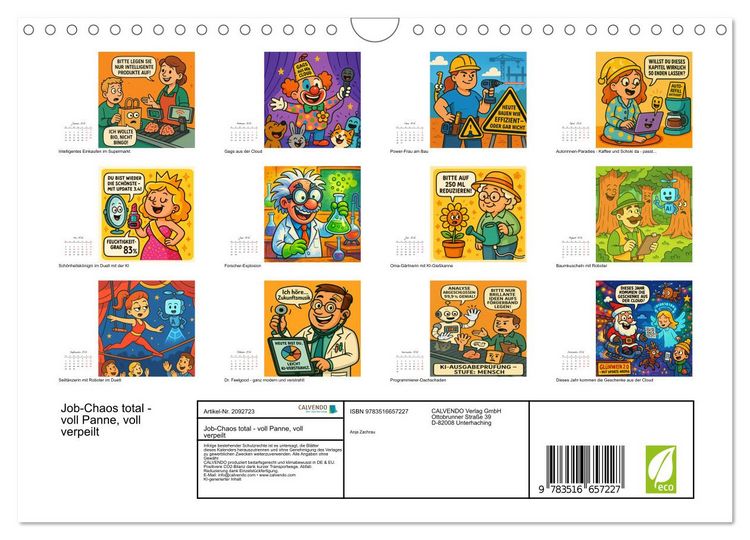 Produktbild: Job-Chaos total - voll Panne, voll verpeilt (Wandkalender 2026 DIN A4 quer), CALVENDO Monatskalender