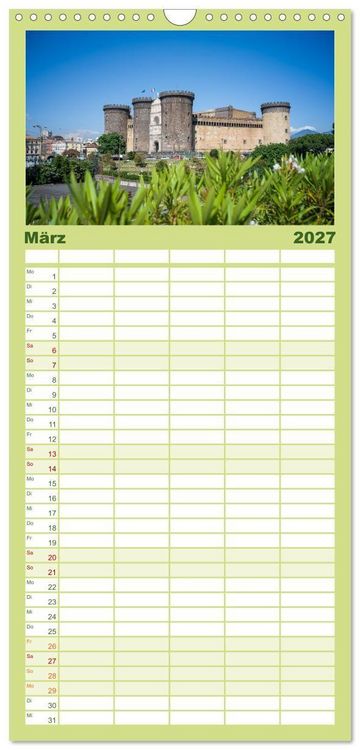 Produktbild: Familienplaner 2027 - Wundersch&ouml;nes Neapel - Bella Napoli mit 5 Spalten (Wandkalender, 21 x 45 cm) CALVENDO
