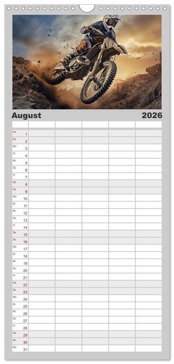 Produktbild: Familienplaner 2026 - Motorcross Welt mit 5 Spalten (Wandkalender, 21 x 45 cm) CALVENDO