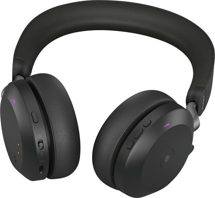 Produktbild: Jabra Evolve2 75 On Ear Headset kabelgebunden Schwarz Batterieladeanzeige, Mikrofon-Stummschaltung Telefon