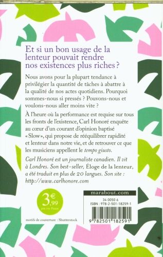 Produktbild: Eloge de la lenteur : texte int&eacute;gral