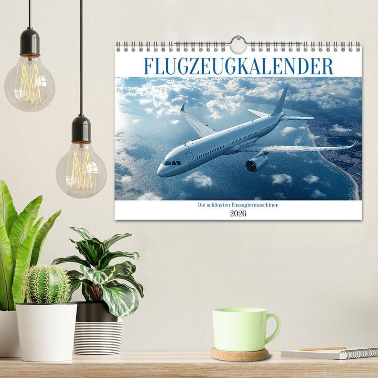 Produktbild: Flugzeugkalender - Die sch&ouml;nsten Passagiermaschinen (Wandkalender 2026 DIN A4 quer), CALVENDO Monatskalender