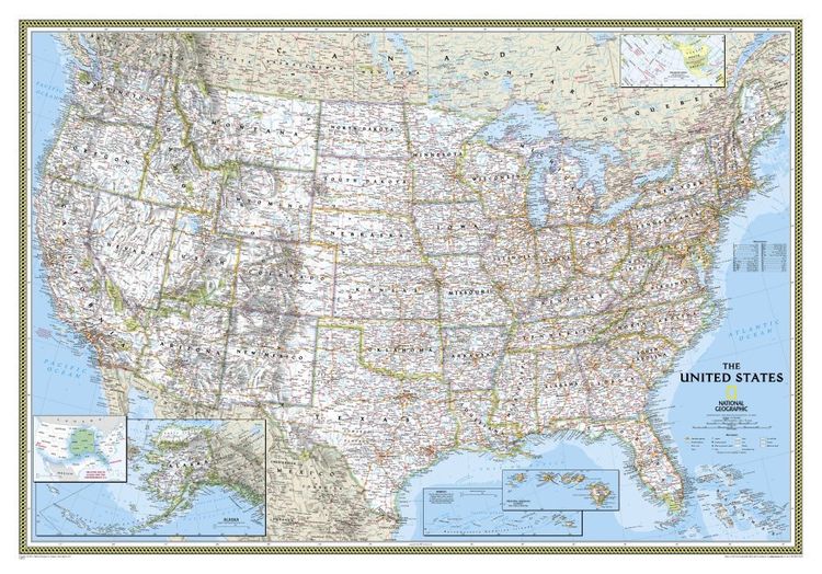 Produktbild: National Geographic United States Wall Map - Classic (43.5 X 30.5 In)