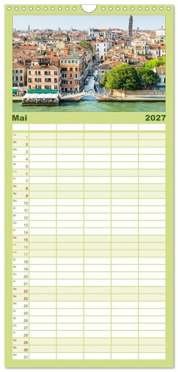 Produktbild: Familienplaner 2027 - Venedig mit 5 Spalten (Wandkalender, 21 x 45 cm) CALVENDO
