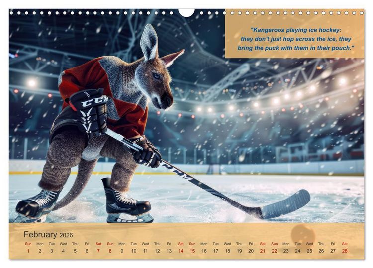 Produktbild: The most charming ice hockey animals in action (Wall Calendar 2026 DIN A3 landscape), CALVENDO 12 Month Wall Calendar