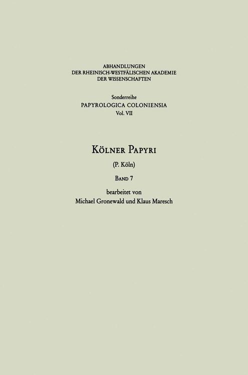 Produktbild: K&ouml;lner Papyri