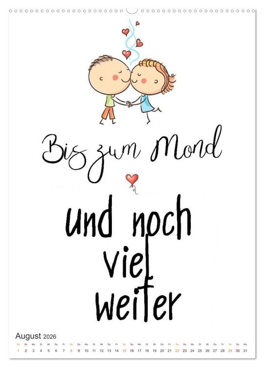 Produktbild: Liebesspr&uuml;che (hochwertiger Premium Wandkalender 2026 DIN A2 hoch), Kunstdruck in Hochglanz