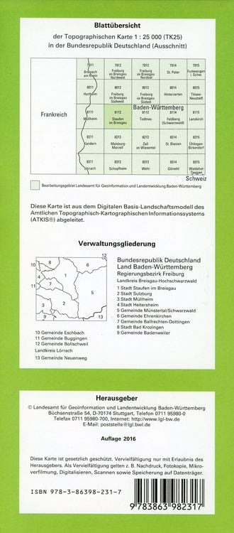 Produktbild: Staufen im Breisgau 1 : 25 000
