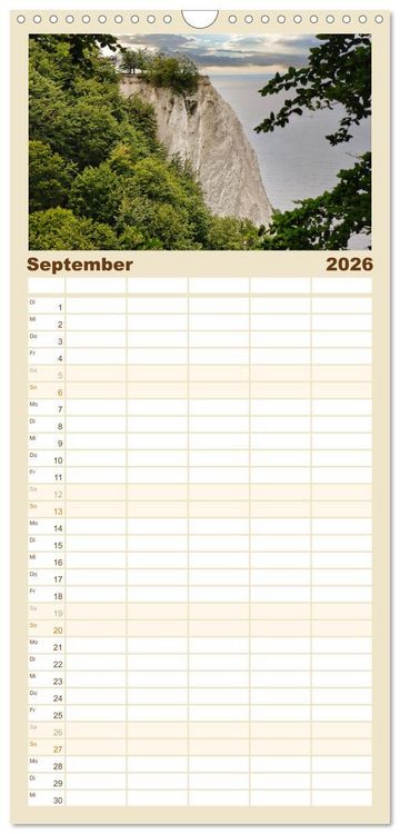Produktbild: Familienplaner 2026 - Vorpommern mit R&uuml;gen mit 5 Spalten (Wandkalender, 21 x 45 cm) CALVENDO