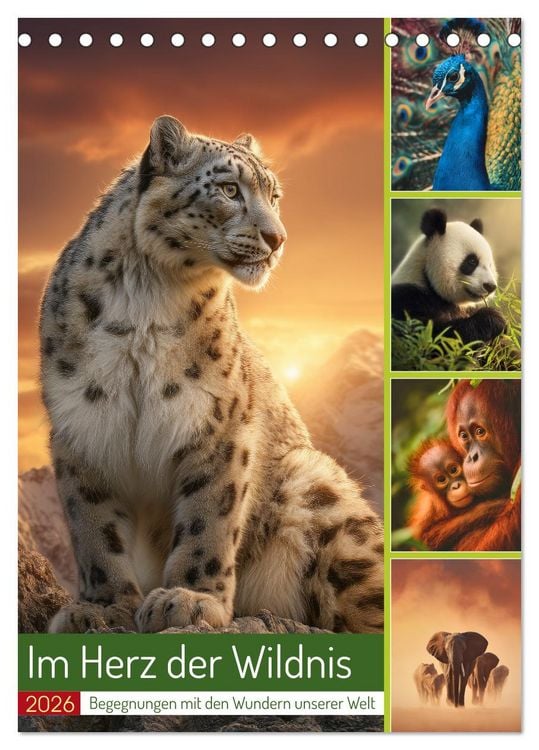 Produktbild: Im Herz der Wildnis (Tischkalender 2026 DIN A5 hoch), CALVENDO Monatskalender