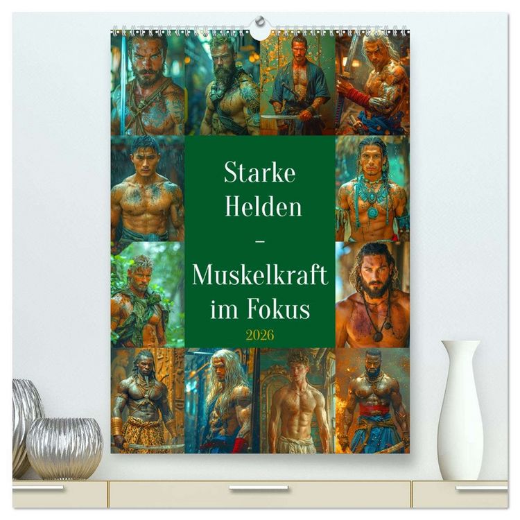 Produktbild: Starke Helden - Muskelkraft im Fokus (hochwertiger Premium Wandkalender 2026 DIN A2 hoch), Kunstdruck in Hochglanz