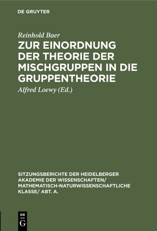 Produktbild: Zur Einordnung der Theorie der Mischgruppen in die Gruppentheorie