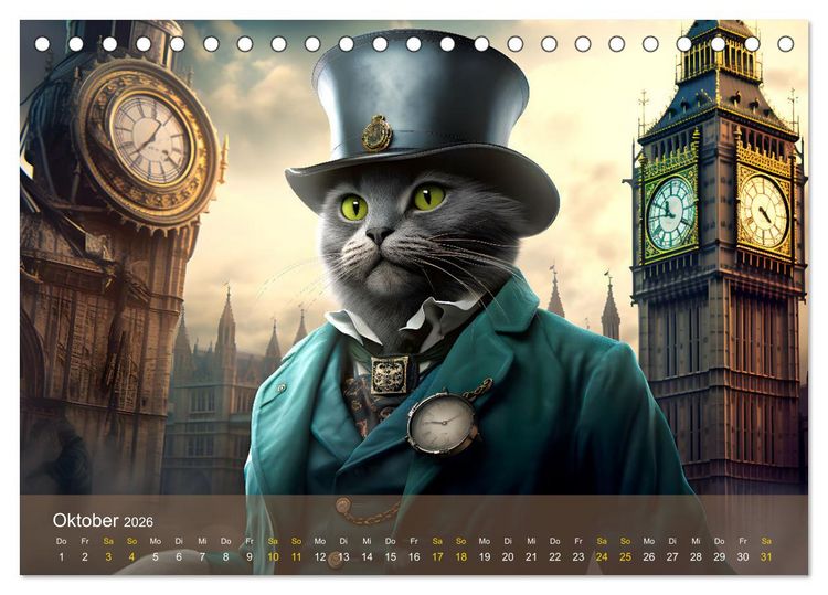 Produktbild: Charaktiere Katzen dieser Welt (Tischkalender 2026 DIN A5 quer), CALVENDO Monatskalender
