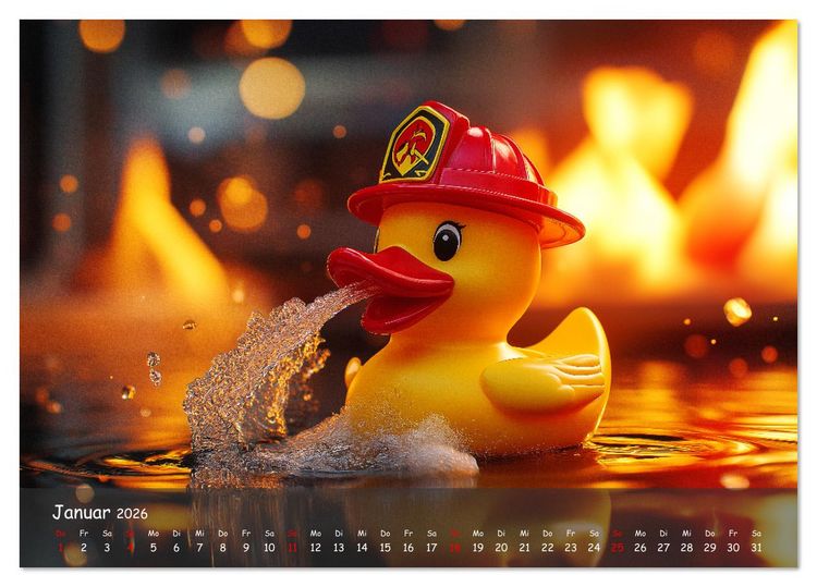 Produktbild: Badeenten Kalender - Quietscheenten in der Berufswelt (Tischkalender 2026 DIN A5 quer), CALVENDO Monatskalender