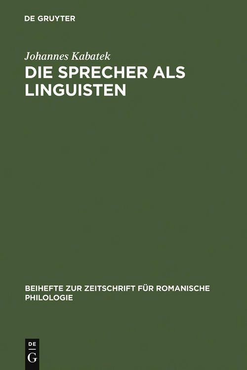 Produktbild: Die Sprecher als Linguisten
