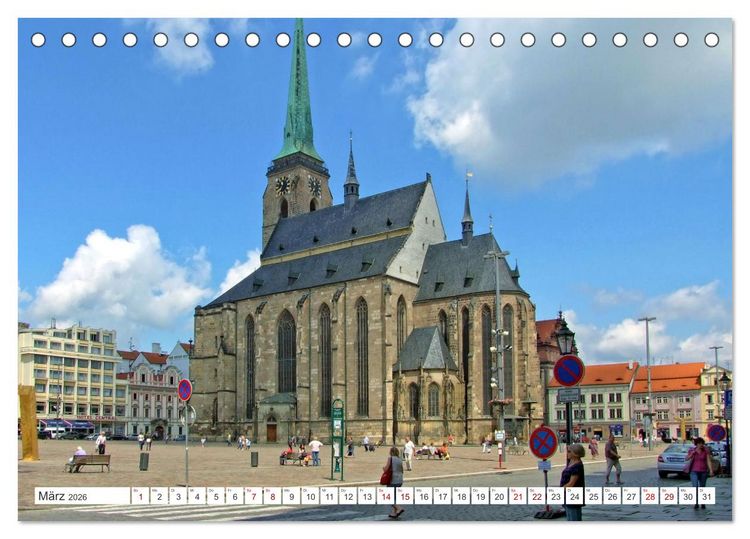 Produktbild: Visit Pilsen & Klatovy - Zwei b&ouml;hmische St&auml;dte - Ein perfekter Urlaubstag (Tischkalender 2026 DIN A5 quer), CALVENDO Monatskalender