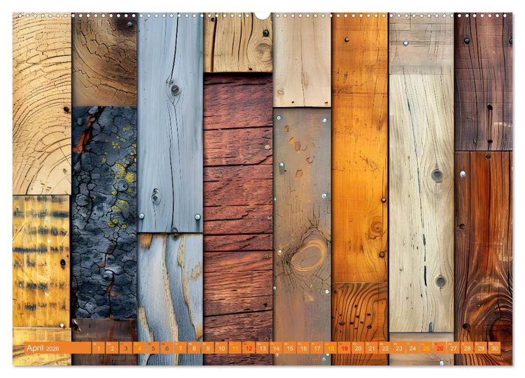 Produktbild: Faszination HOLZ - Strukturen (Wandkalender 2026 DIN A2 quer), CALVENDO Monatskalender