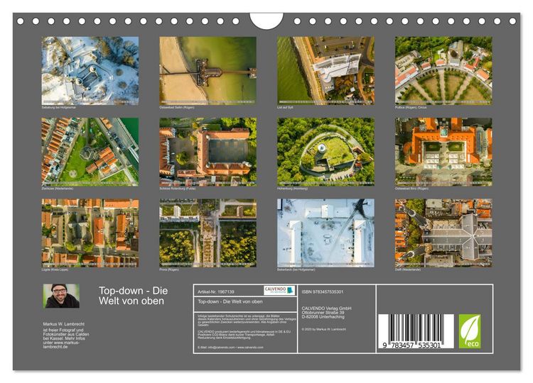 Produktbild: Top-down - Die Welt von oben (Wandkalender 2026 DIN A4 quer), CALVENDO Monatskalender