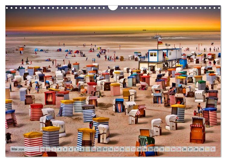 Produktbild: Strandvergn&uuml;gen - an Nordsee und Ostsee (Wandkalender 2026 DIN A3 quer), CALVENDO Monatskalender