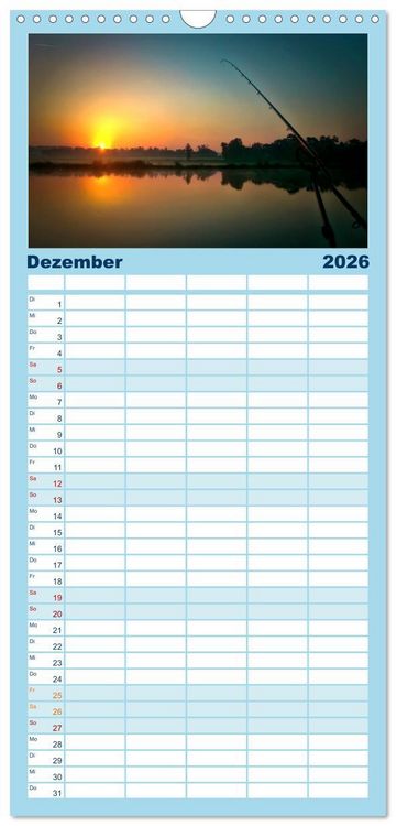 Produktbild: Familienplaner 2026 - Angeln - meine Leidenschaft mit 5 Spalten (Wandkalender, 21 x 45 cm) CALVENDO