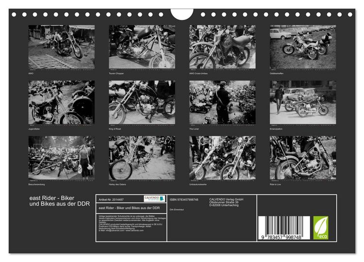 Produktbild: east Rider - Biker und Bikes aus der DDR (Wandkalender 2026 DIN A4 quer), CALVENDO Monatskalender