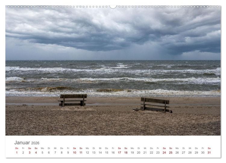 Produktbild: D&auml;nemark - Henne Strand (hochwertiger Premium Wandkalender 2026 DIN A2 quer), Kunstdruck in Hochglanz